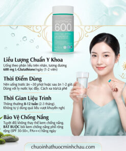 Cách uống viên nám Glutathione 600 Dr.Lacir: liều lượng chuẩn 600mg, thời điểm dùng, liệu trình và nguyên tắc chống nắng