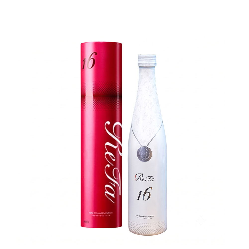 Chai và hộp nước uống Collagen ReFa 16 Enricher Nhật Bản chính hãng dung tích 480ml