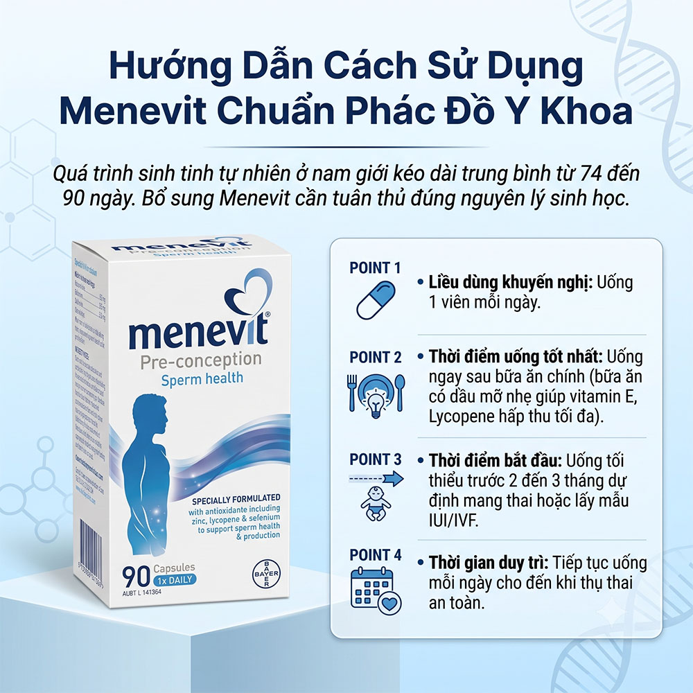 Hướng dẫn cách sử dụng Menevit chuẩn phác đồ y khoa - Chuỗi Nhà Thuốc Minh Châu