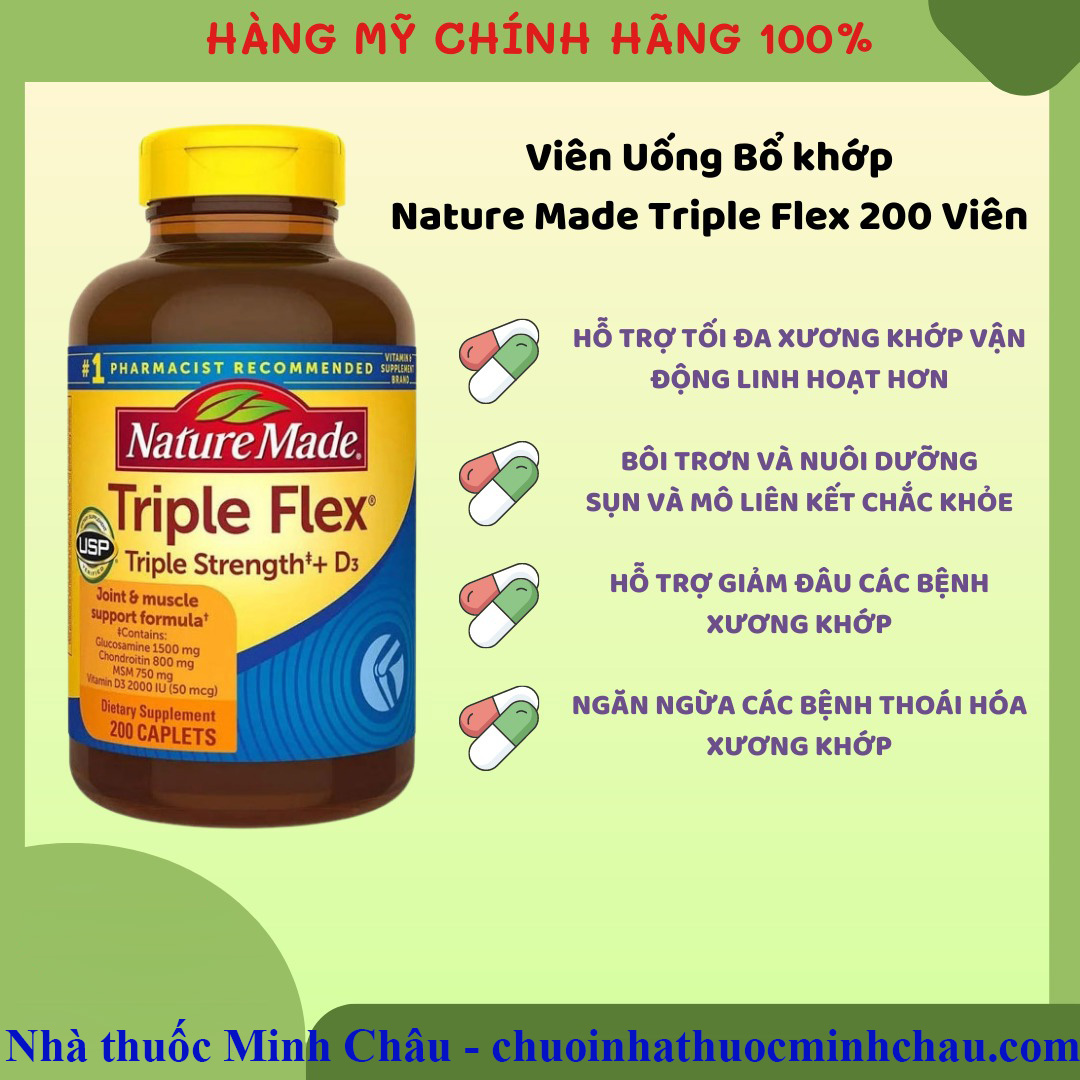 NATURE MADE TRIPLE FLEX, HỘP 200 VIÊN - Nhà Thuốc Minh Châu