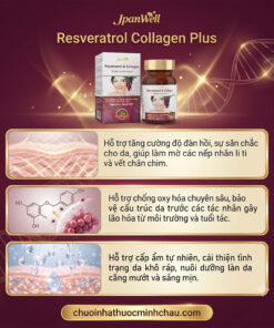 Tác dụng tăng độ đàn hồi, chống oxy hóa chuyên sâu và cấp ẩm của viên uống Resveratrol Collagen Plus JpanWell 120 viên chính hãng Nhật Bản