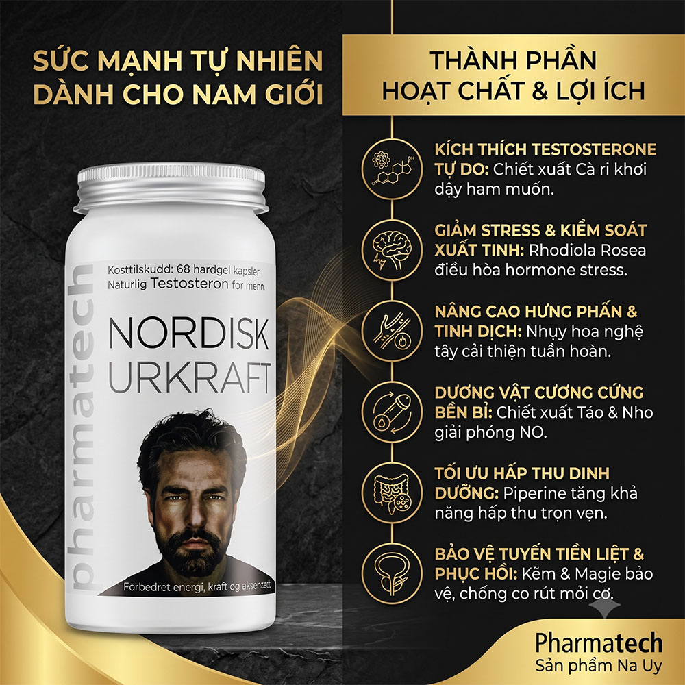Thành phần hoạt chất và lợi ích Nordisk Urkraft 68 viên