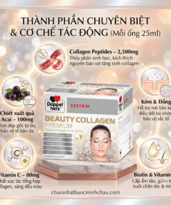 Thành phần chuyên biệt và cơ chế tác động trong mỗi ống nước uống Beauty Collagen Doppelherz