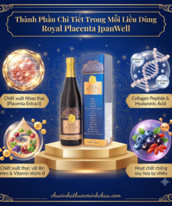 Chi tiết thành phần dưỡng chất trong mỗi liều dùng nước uống Royal Placenta JpanWell chính hãng Nhật Bản
