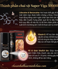 thành phần chai xịt super viga 50000 lidocaine benzocaine vitamin e chống xuất tinh sớm