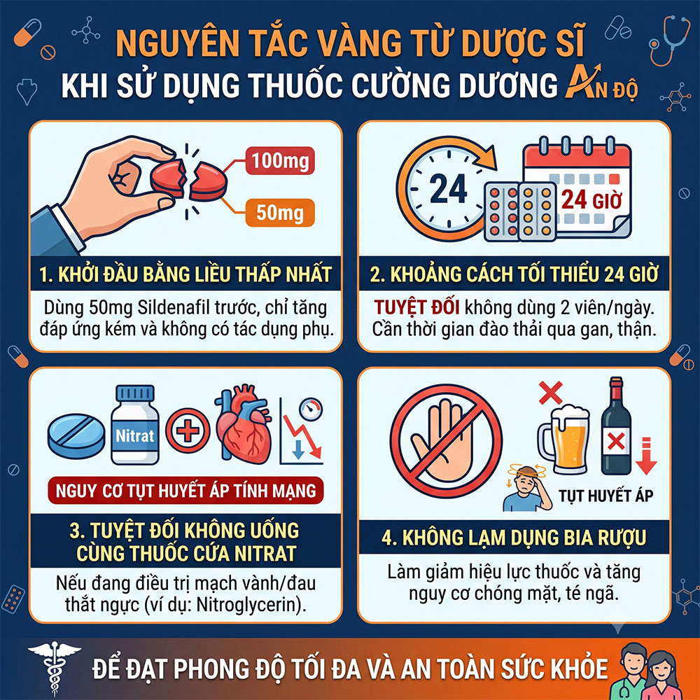 Nguyên Tắc Vàng Từ Dược Sĩ Khi Sử Dụng Thuốc Cường Dương Ấn Độ