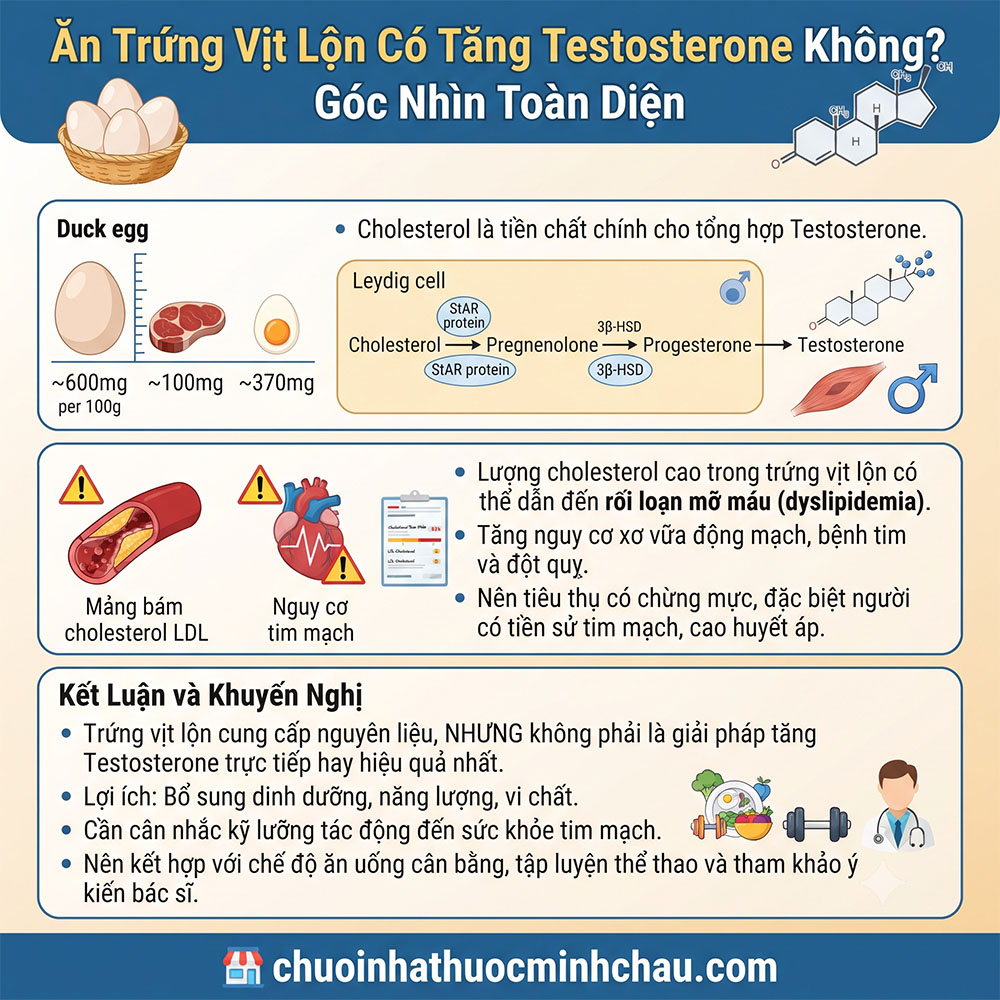 Ăn trứng gà sống có tăng sinh lý không - Ăn trứng vịt lộn có tăng testosterone không và phân tích nguy cơ xơ vữa mạch máu