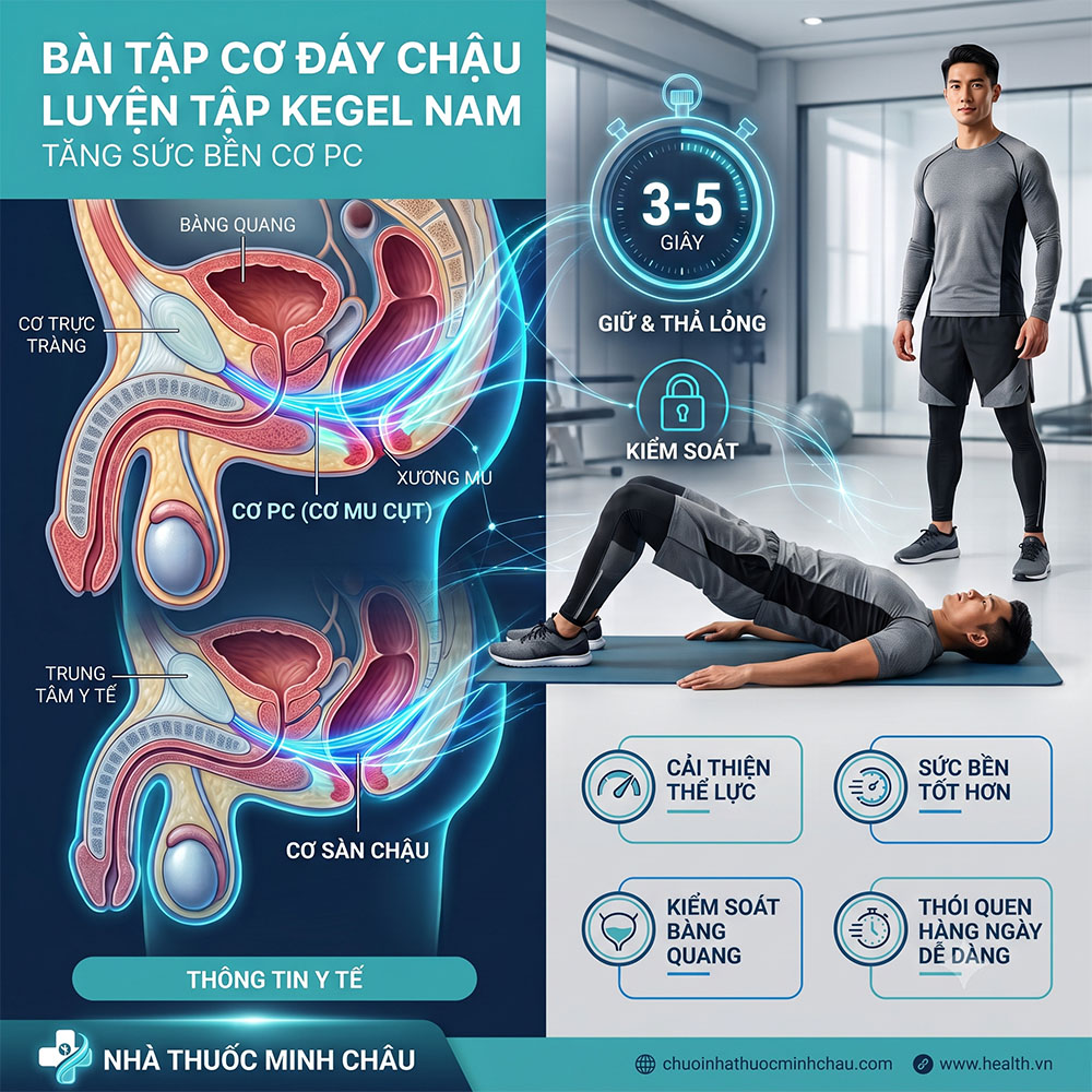Bài Tập Cơ Đáy Chậu Kegel Nam Tăng Sức Bền Cơ PC - Nhà Thuốc Minh Châu