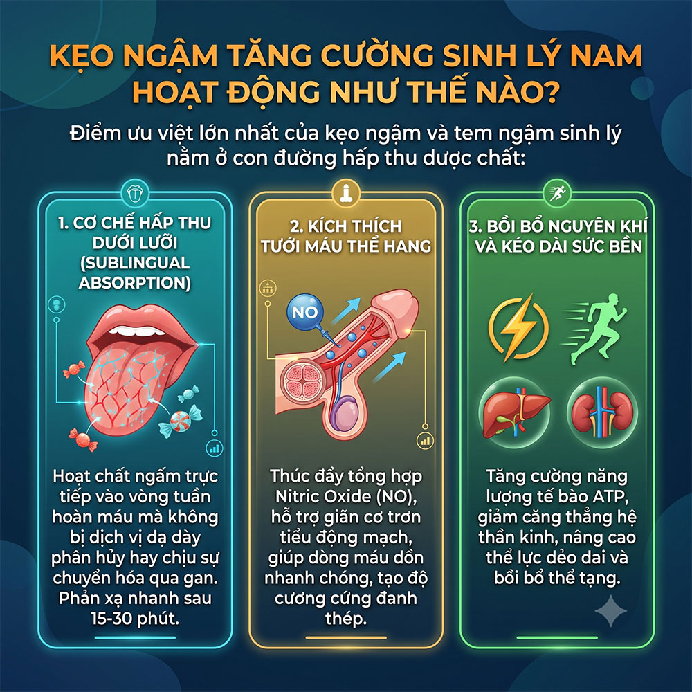 Cơ Chế Hoạt Động Của Kẹo Ngậm Tăng Cường Sinh Lý Nam