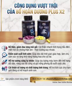 Công dụng viên uống Bổ Hoàn Dương Plus X2 giúp bổ thận tráng dương kéo dài thời gian quan hệ
