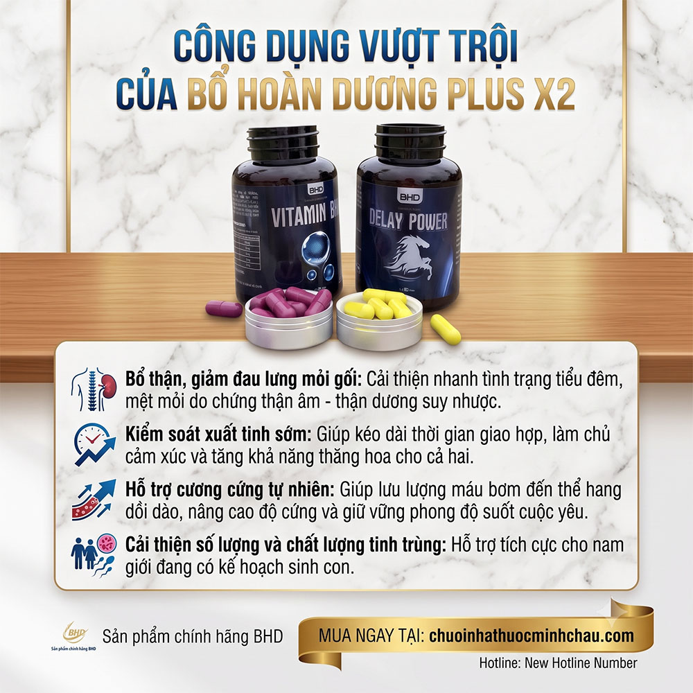 Công dụng viên uống Bổ Hoàn Dương Plus X2 giúp bổ thận tráng dương kéo dài thời gian quan hệ