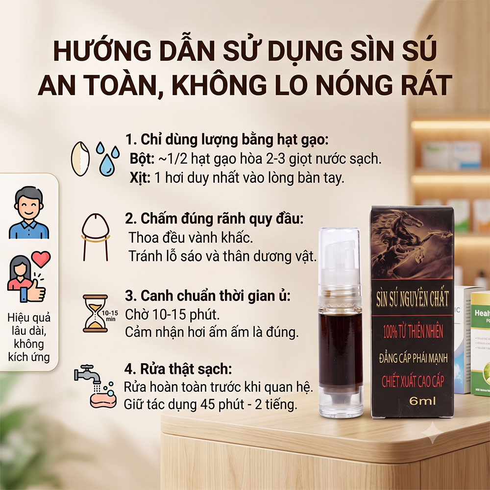 Hướng dẫn cách dùng sìn sú an toàn không lo nóng rát