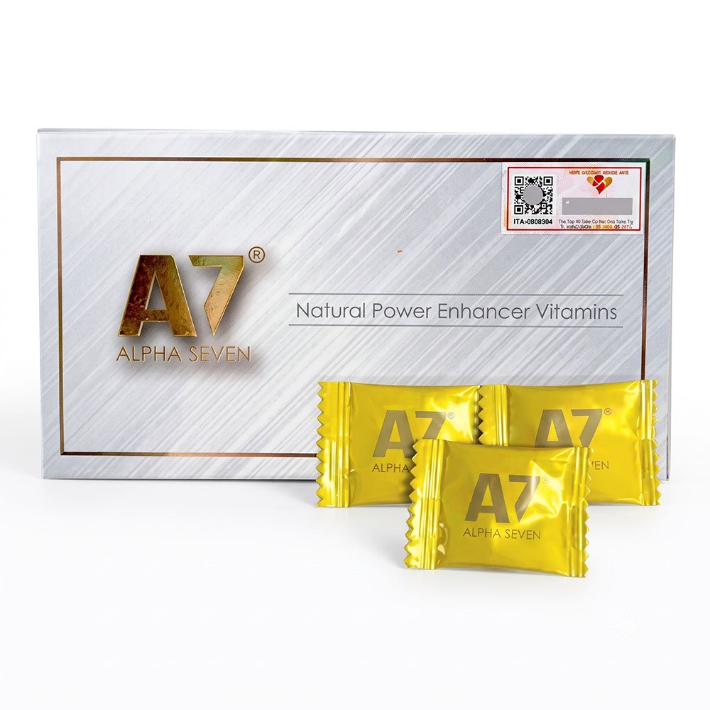 Hộp kẹo sâm A7 Alpha Seven chính hãng 10 viên hỗ trợ tăng cường sinh lý nam