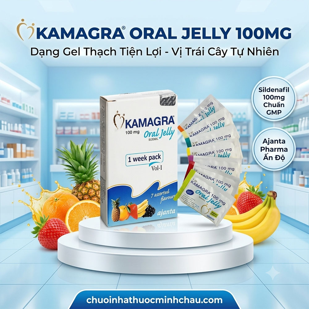 Thạch cường dương Kamagra Oral Jelly 100mg - Chuỗi Nhà Thuốc Minh Châu
