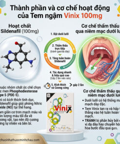Thành phần hoạt chất Sildenafil trong tem ngậm Vinix 100mg tan nhanh dưới lưỡi