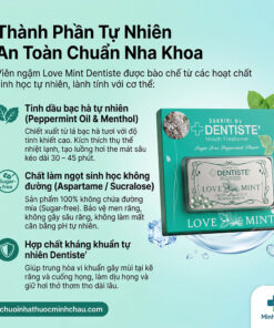 Thành phần tự nhiên kẹo Love Mint Dentiste - Chuỗi Nhà Thuốc Minh Châu