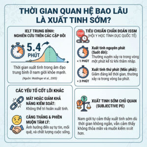 Xuất tinh sớm nguyên nhân và cách khắc phục - Thời gian quan hệ bao lâu là xuất tinh sớm theo tiêu chuẩn ISSM