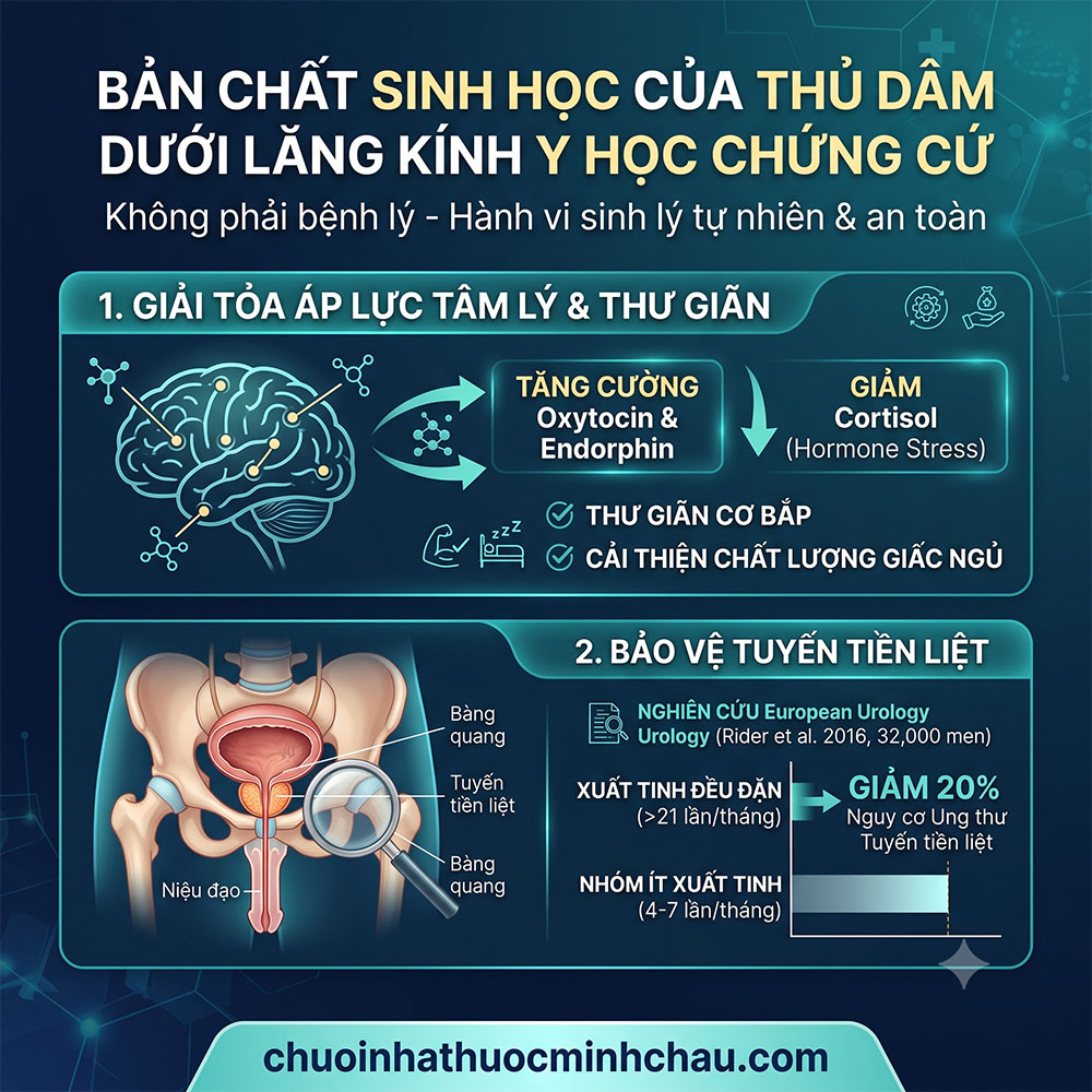 Thủ dâm nhiều có bị yếu sinh lý không - Bản chất sinh học giải tỏa tâm lý và bảo vệ tuyến tiền liệt theo nghiên cứu y khoa