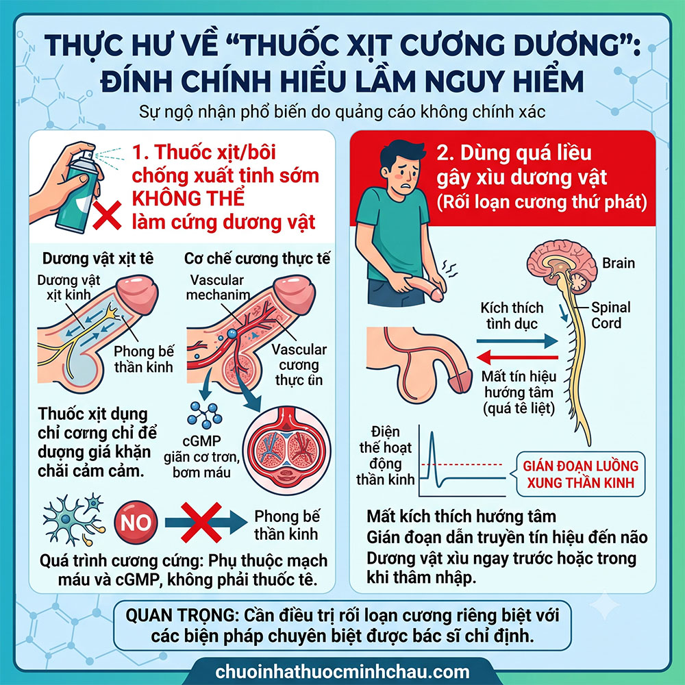 Thực hư về thuốc xịt cương dương và cảnh báo nguy cơ xìu dương vật do dùng quá liều