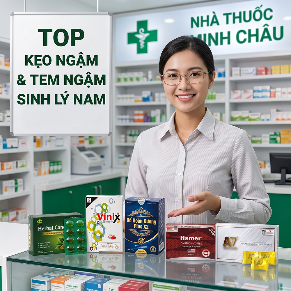 Top kẹo ngậm và tem ngậm sinh lý nam tốt nhất