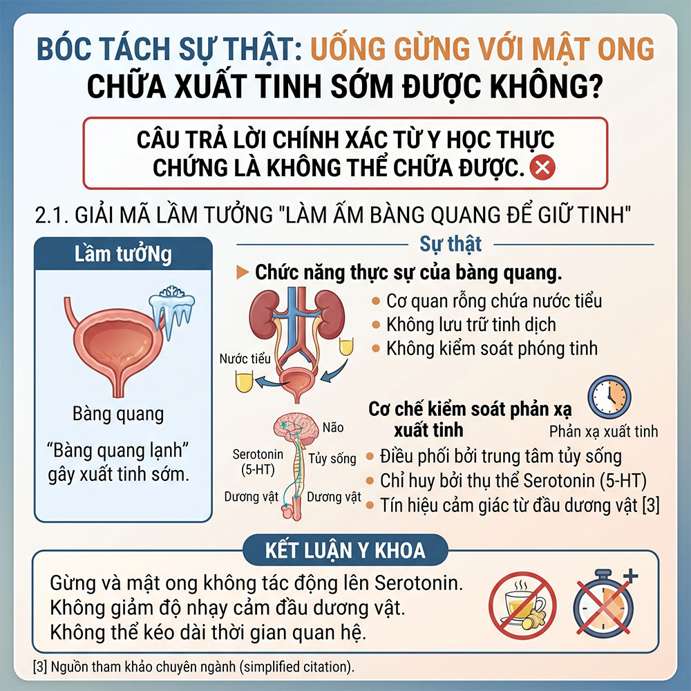 Uống nước gừng mật ong trước khi quan hệ - Bóc tách sự thật uống gừng với mật ong chữa xuất tinh sớm được không