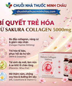 Bí quyết trẻ hóa làn da từ Sakura Collagen 5000mg kết hợp NMN Exosome Placenta và Glutathione Nhật Bản