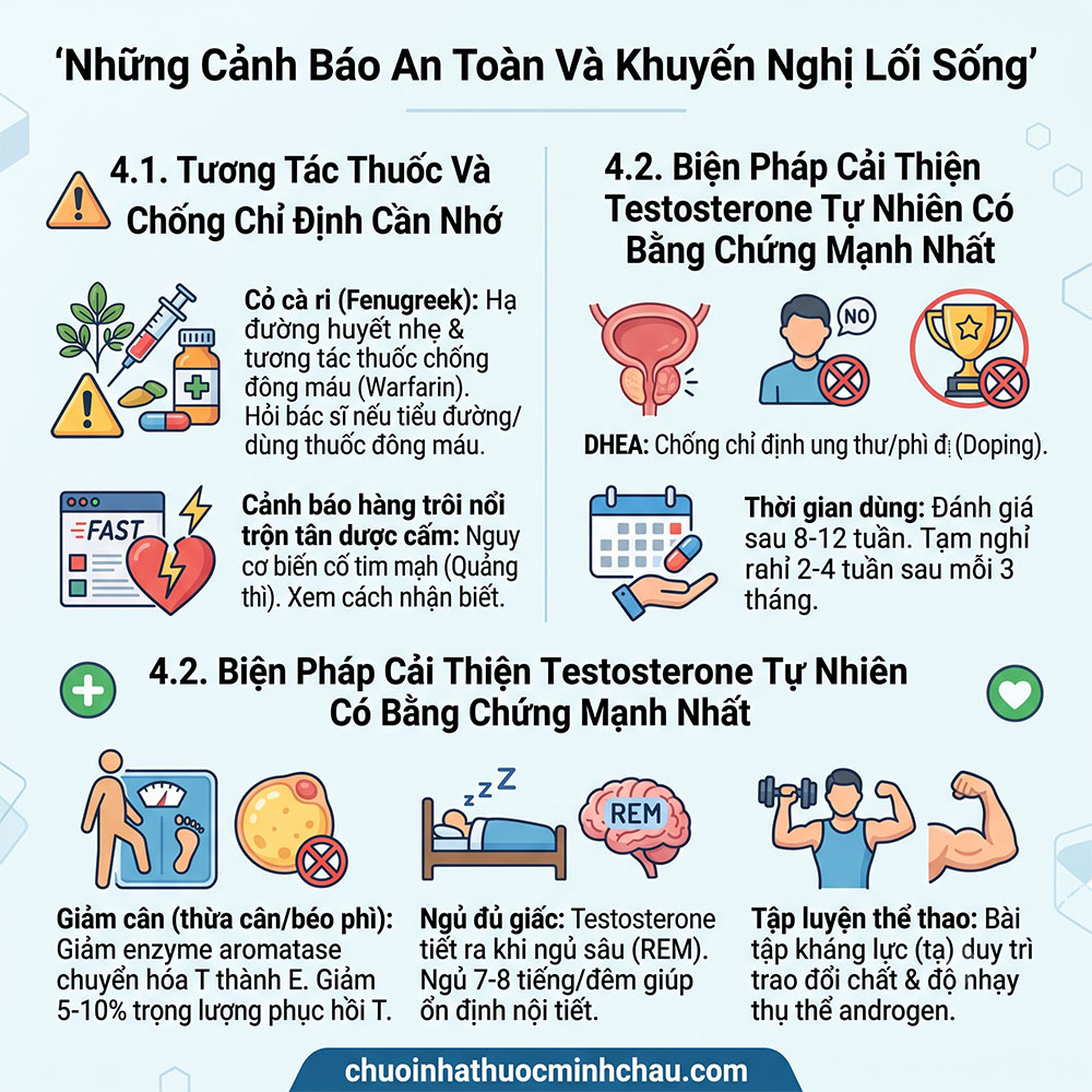 Cảnh báo an toàn khi dùng viên tăng testosterone và biện pháp cải thiện tự nhiên từ lối sống