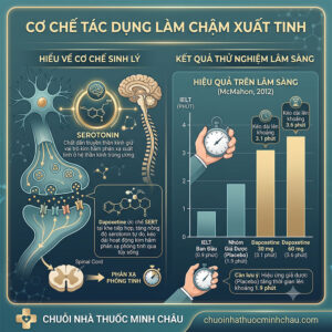 Cơ chế ức chế SERT tăng serotonin và hiệu quả lâm sàng của dapoxetine theo McMahon 2012
