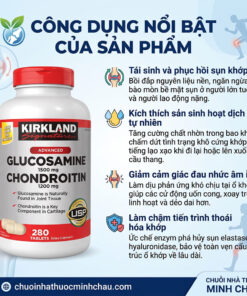 4 công dụng nổi bật của Kirkland Glucosamine 1500mg Chondroitin 1200mg: tái tạo sụn, bôi trơn dịch khớp và ngừa thoái hóa