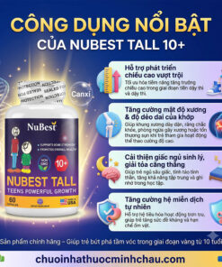 4 công dụng nổi bật của NuBest Tall 10+: bứt phá chiều cao dậy thì, tăng mật độ xương, ngủ sâu giấc và tăng cường miễn dịch