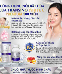4 công dụng nổi bật của viên uống Transino White C Premium 180 viên: mờ nám tàn nhang, trắng da, phục hồi tế bào và tăng đề kháng