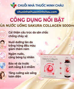 5 công dụng nổi bật của nước uống Sakura Collagen 5000mg: săn chắc da, trắng hồng mờ nám, căng bóng và chống lão hóa