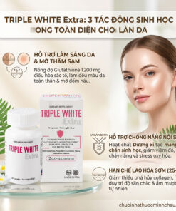 3 tác động sinh học của viên uống Triple White Extra: hỗ trợ sáng da mờ nám, chống nắng nội sinh và ngừa lão hóa