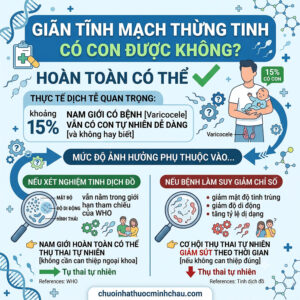 Giãn tĩnh mạch thừng tinh có con được không - Thực tế dịch tễ 15% và đánh giá theo kết quả tinh dịch đồ