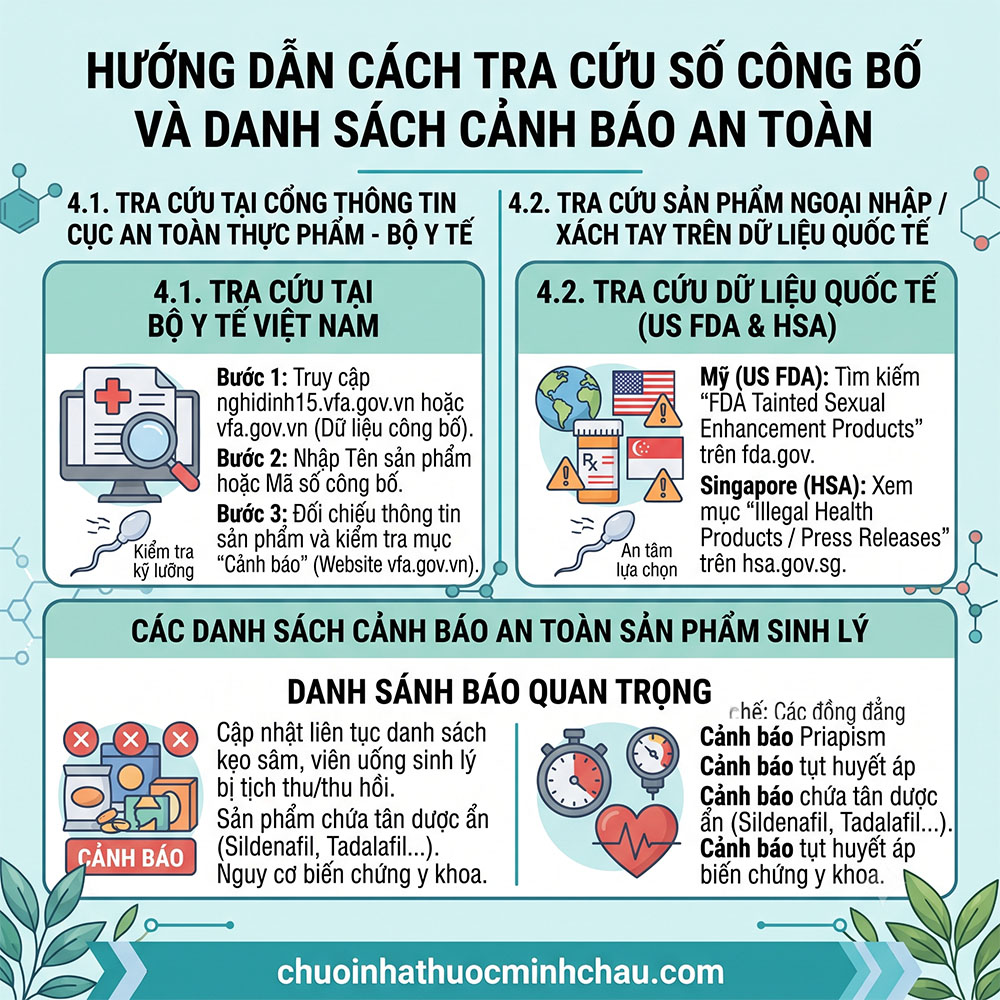 Hướng dẫn cách tra cứu số công bố và danh sách cảnh báo an toàn tại Cục An toàn thực phẩm và FDA HSA