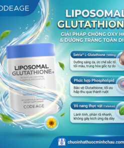 Bảng thành phần công nghệ Codeage Liposomal Setria Glutathione 500mg gồm Setria L-Glutathione, phức hợp Phospholipid và nang thực vật