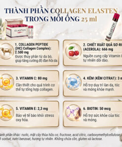 Thành phần chi tiết trong mỗi ống nước uống collagen Elasten