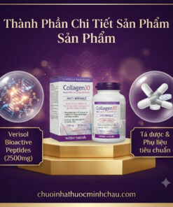 Chi tiết thành phần Verisol Bioactive Peptides 2500mg trong viên uống Collagen30 Anti-Wrinkle Webber Naturals chính hãng Canada