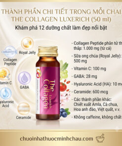 Chi tiết 12 thành phần dưỡng chất trong nước uống Shiseido The Collagen Luxerich