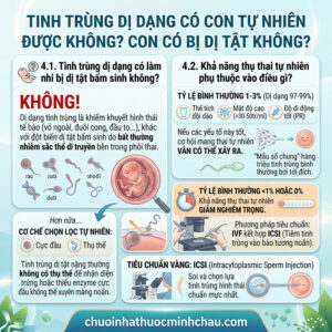 Tinh trùng dị dạng có con tự nhiên được không con có bị dị tật không và giải pháp thụ tinh ống nghiệm ICSI