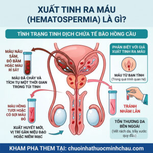 Xuất tinh ra máu hematospermia là gì - Phân biệt máu túi tinh niệu đạo và giả xuất tinh ra máu